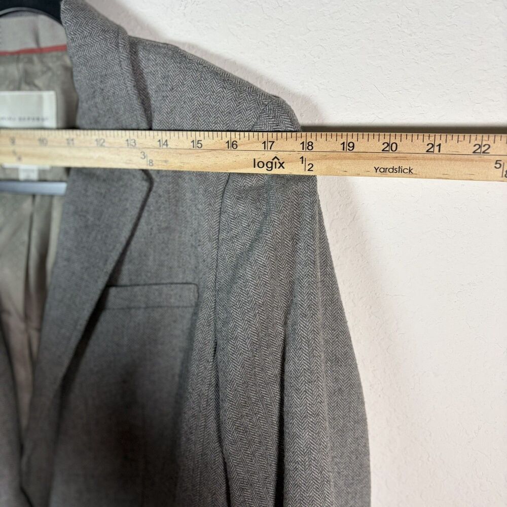 Banana Republic Women’s Italian Yarn Wool Blend Gray Blazer Size 8 Stretch - Picture 10 of 12